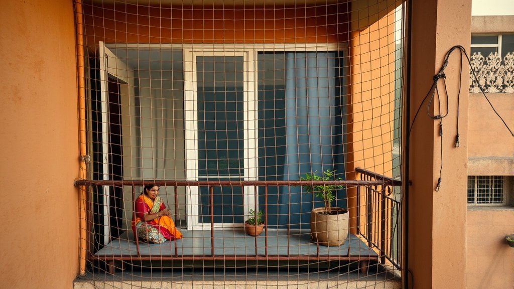 Pigeon net installation in Tarabai Park - Balcony Safety for Modern Homes Pigeon net installation in Tarabai Park - Balcony Safety for Modern Homes