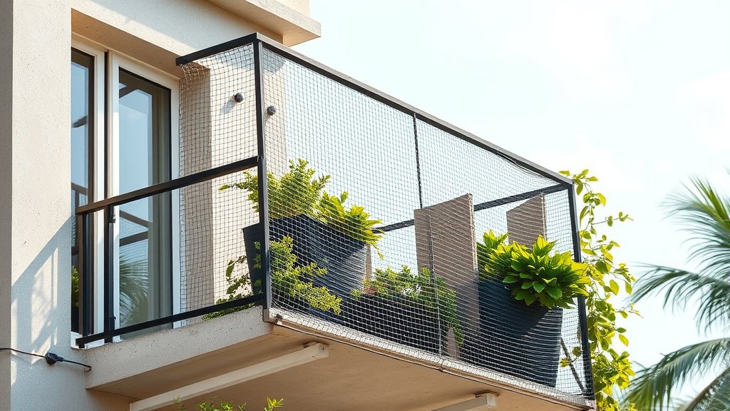 Pigeon Net  Invisible Grill Installation Aurangpura | Balcony Safety