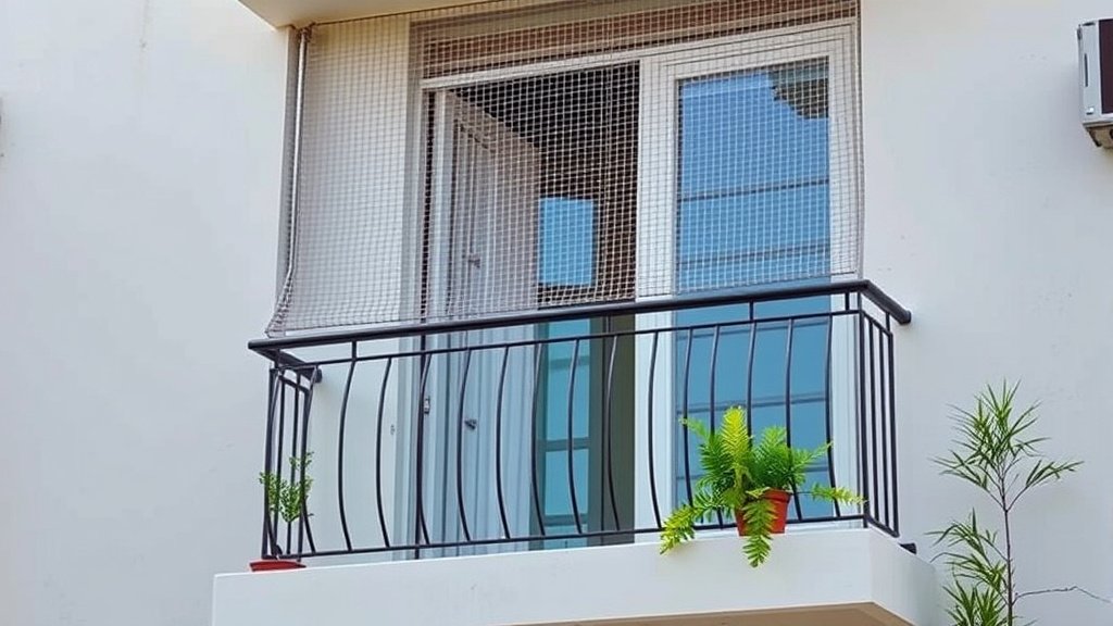 Pigeon Net  Invisible Grill Installation Aurangpura | Balcony Safety